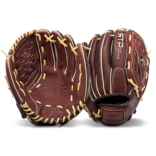 Franklin Sports RTP Pro - Guante de béisbol para Adultos y jóvenes, Derecho, Color Camel