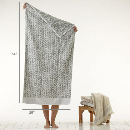 SKL Home - Toalla de baño con Hojas envejecidas, 28 x 54 Pulgadas, Salvia