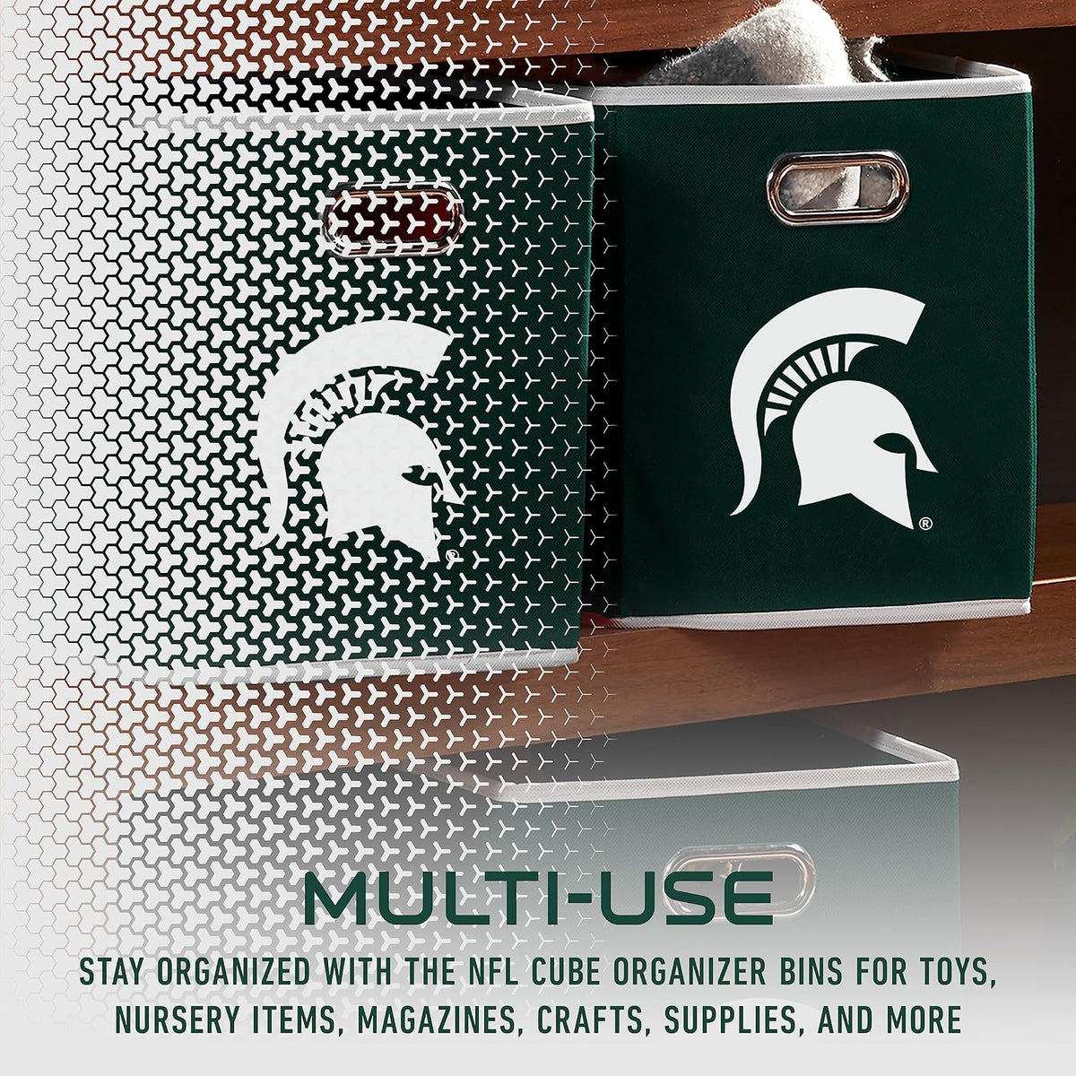 Franklin Sports NCAA College Team - Cubos de Almacenamiento de Tela Hechos para Adaptarse a organizadores de contenedores de Almacenamiento (11 x 10.5 x 10.5)