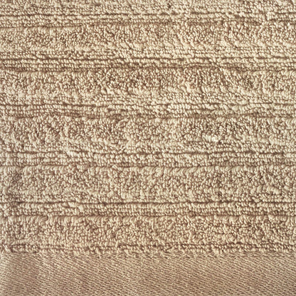 InterDesign iDesign Ribbed Hand Hanging Loop, 100% Cotton Textured Striped Soft Absorbent Machine Washable Towel for Bathroom, Shower, Tub, Set of 6, Linen