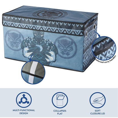 Idea Nuova Marvel Black Panther - Maletero plegable de almacenamiento de juguetes para niños, duradero con tapa (NN220117)