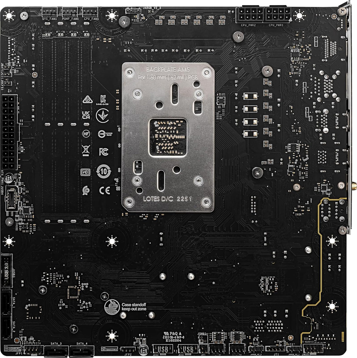 MSI B650M Project Zero - Placa Base para Juegos (procesadores AMD Ryzen Serie 9000/8000/7000, AM5, DDR5, PCIe 4.0, Ranuras M.2, SATA 6Gb/s, USB 3.2 Gen 2, HDMI/DP, Wi-Fi 6E, Bluetooth 5.3