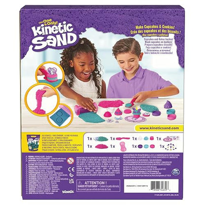 Kinetic Sand, set de juego Tienda de pasteles de unicornio, 453 g de Kinetic Sand (turquesa y rosa), 8 herramientas de unicornio, juguetes sensoriales para niños y niñas a partir de 3 años