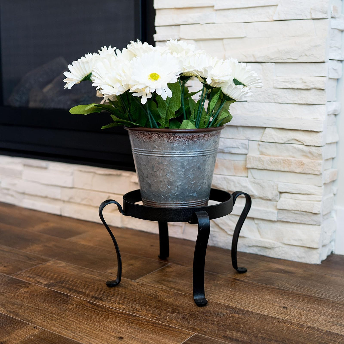 Achla Designs - Soporte para macetas de patio, 8 pulgadas de alto, color negro