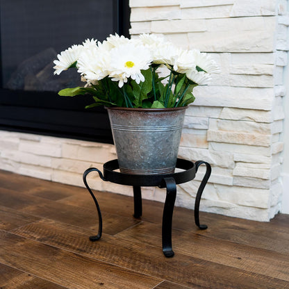 Achla Designs - Soporte para macetas de patio, 8 pulgadas de alto, color negro
