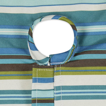 DII Summer Stripe - Colección de Mesa con Cierre para Exteriores, Multiusos, Lavable a máquina, Mantel Redondo de 60 Pulgadas, Playa