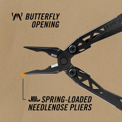 Gerber Suspension NXT Multiherramienta EDC 15 en 1 | Negro, incluye alicates con cuchillo de bolsillo, diseño delgado y compacto