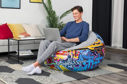 Inflate-A-Chair Graffiti Air Chair 1.12m x 1.12m x 66cm