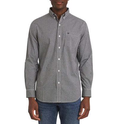Chaps Camisa Casual de Popelina para Hombre, Manga Larga - M - American negro