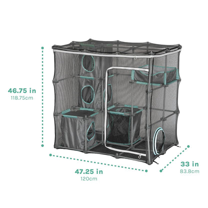 Kitty City - Mega kit de muebles para gatos Claw para interiores y exteriores, cama para gatos, caseta exterior, rascador de gatos corrugado