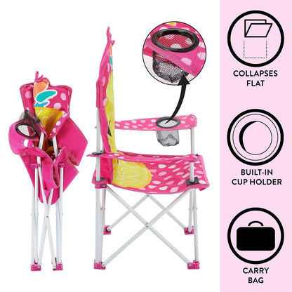 Heritage Kids - Silla Plegable de piña para niños, Silla de Playa para Interiores y Exteriores, con Bolsa de Transporte, Divertido diseño figural, a Partir de 6 años, portátil y Ligero