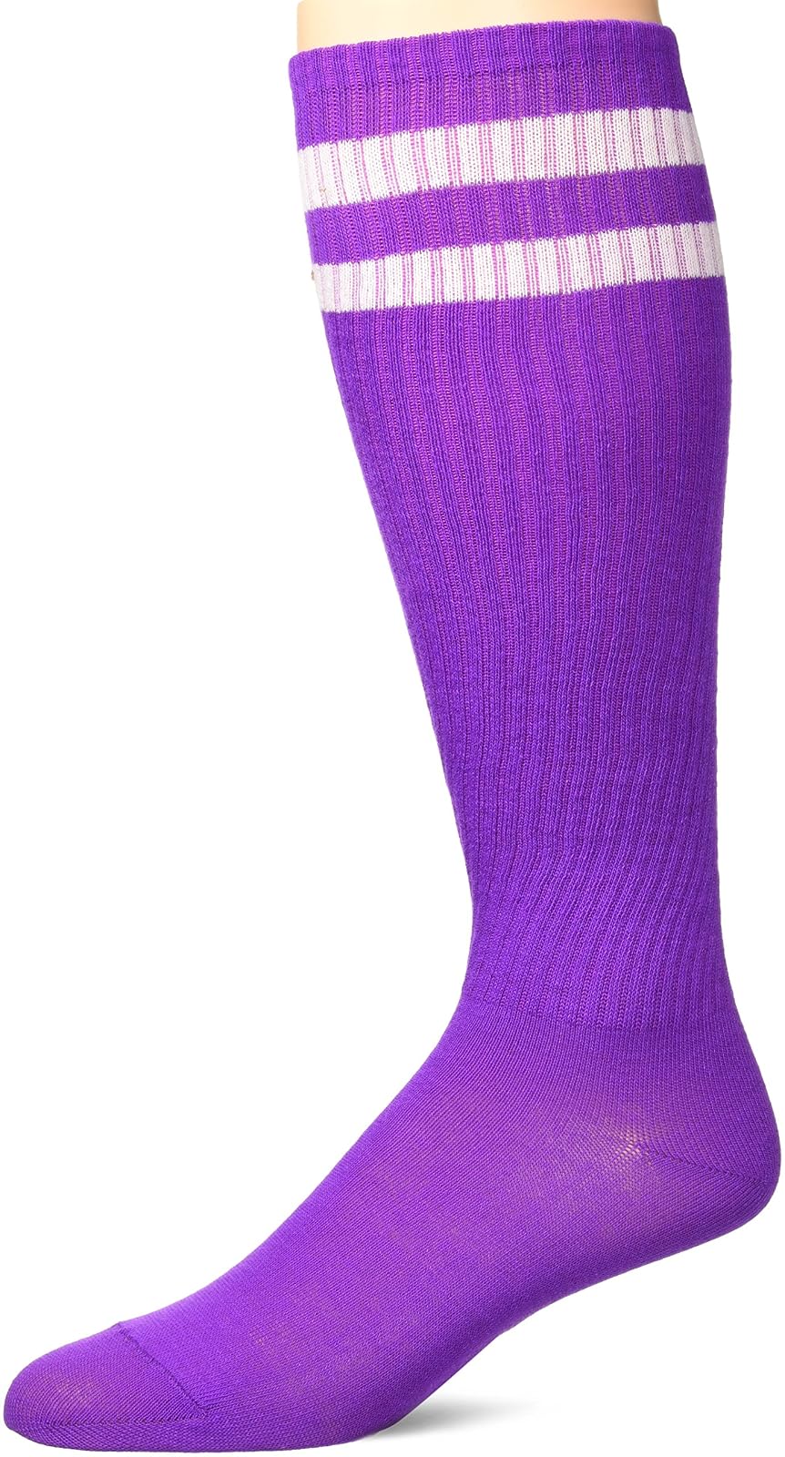Amscan Standard Knee High Socks with White Stripes Sports Costume Party Apparel, Purple, Fabric, 19". Kids (6 Piece)