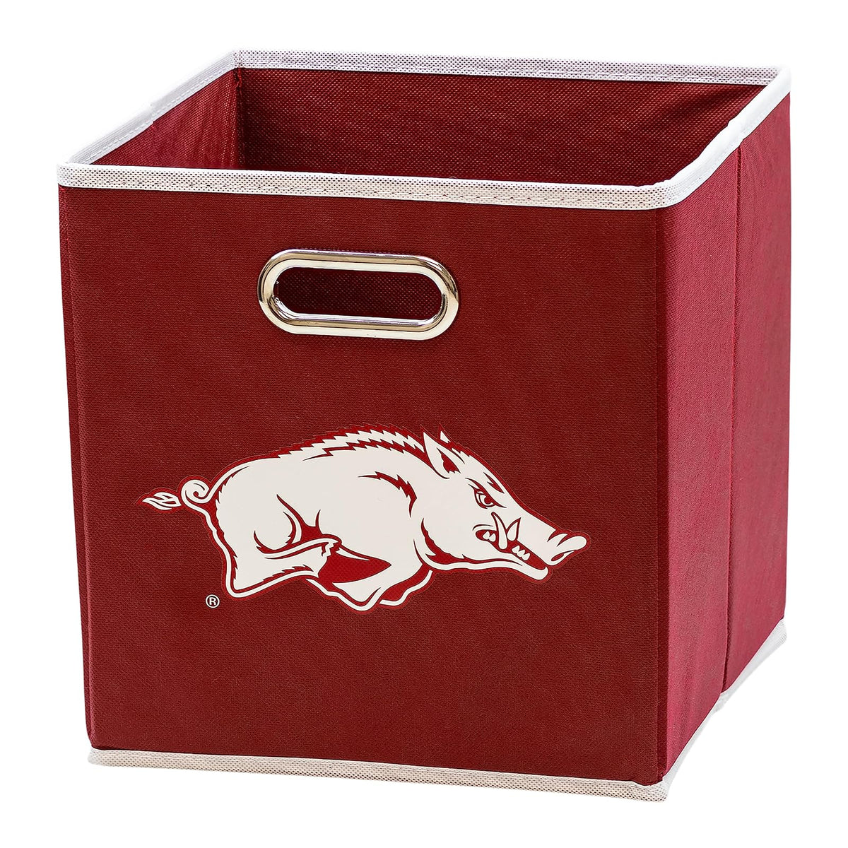 Franklin Sports NCAA College Team - Cubos de Almacenamiento de Tela Hechos para Adaptarse a organizadores de contenedores de Almacenamiento (11 x 10.5 x 10.5) - Arkansas Razorbacks