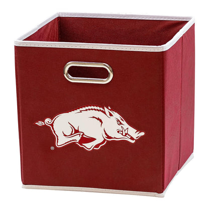 Franklin Sports NCAA College Team - Cubos de Almacenamiento de Tela Hechos para Adaptarse a organizadores de contenedores de Almacenamiento (11 x 10.5 x 10.5) - Arkansas Razorbacks