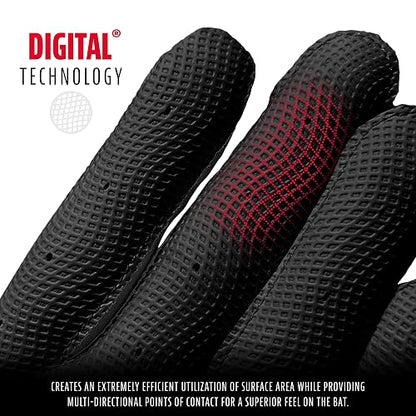 Franklin Sports MLB Béisbol Guantes de Bateo 2nd-Skinz™ con Tecnología Digital, Tallas para Jóvenes y Adultos, Negros y Blancos