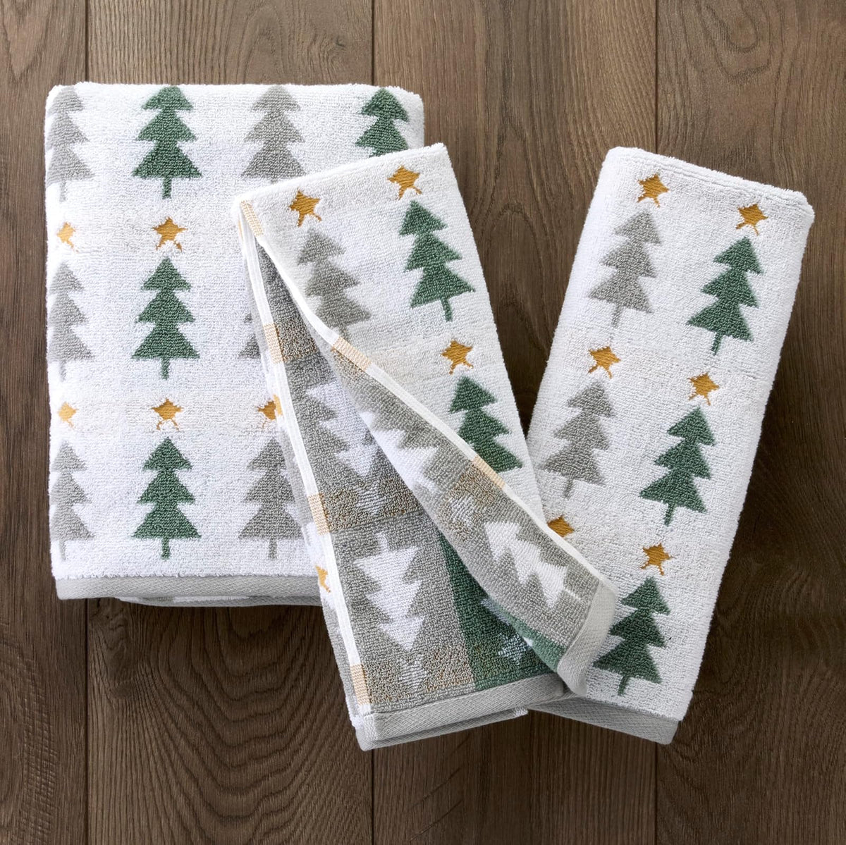 SKL Home - Juego de Toallas de Mano de 2 Piezas de 100% algodón, 100% algodón, Jacquard Reversible, Suave y Absorbente, Decorativo para baño/Cocina/Bar, Multicolor