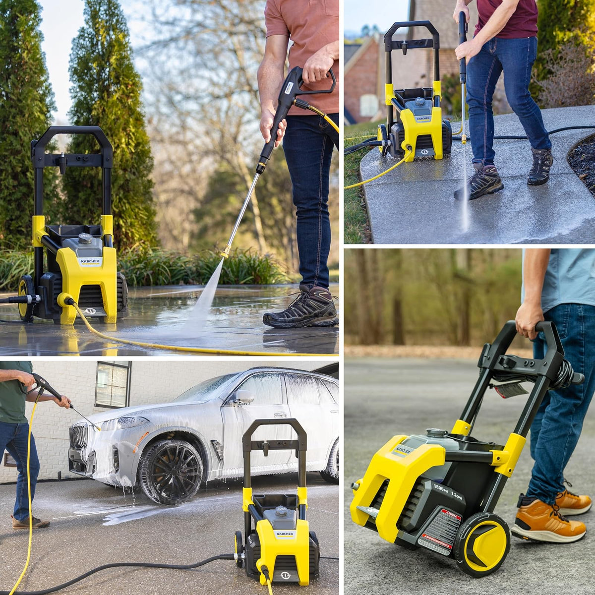 Kärcher K1800PS, MAX 2250 PSI, 3 boquillas de pulverización, Tanque de detergente, para Automóviles, calzadas, revestimientos, Patios, 1.46 máx. GPM