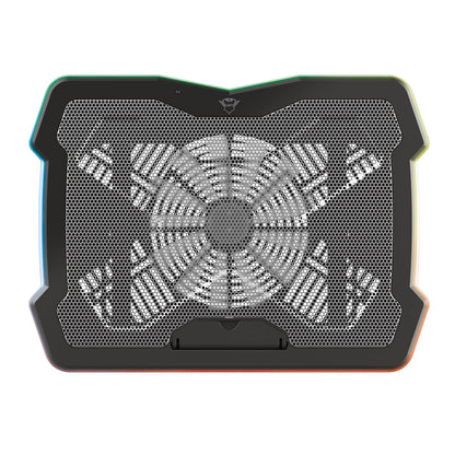 Trust Gaming GXTrust 1126 Aura Base de Refrigeración para Laptop Gamer de hasta 17.3” – Ventilador de 7.8", Modo Silencioso, Ángulos Ajustables, Iluminación Multicolor