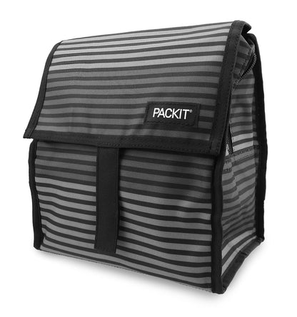 PackIt - Lonchera congelable, Gris (Gray Stripes), 20,32cm, 1