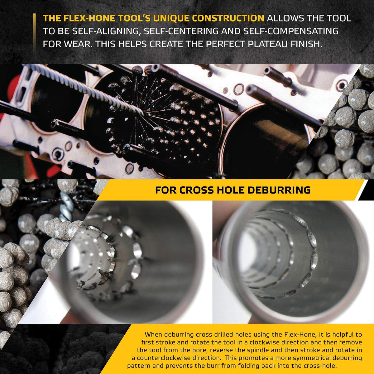 Brush Research FLEX-HONE Cylinder Hone, BC Series, Silicon Carbide Abrasive, 7/8" (22 mm) Diameter, 240 Grit Size