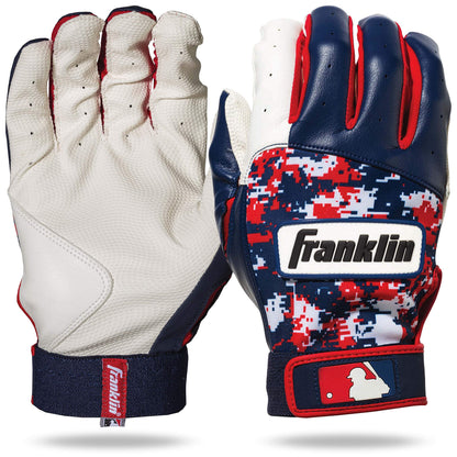 Franklin Sports MLB DIGITEK Guantes de bateo, Blanco/Azul Marino/Rojo, Adulto, Grande