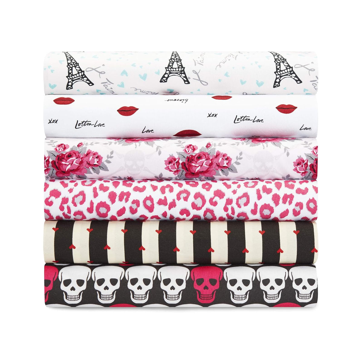 Betsey Johnson Wonderland Stripe Sheet Set, Full, Black | Fundas de almohada a juego incluidas, sensación suave y suave, resistente a las manchas y a las arrugas