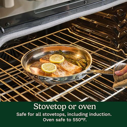 Cuisinart Batería de Cocina 11 Piezas Acero Inoxidable Chef's Classic | Acero inoxidbale con Aluminio encapsulado para calor uniforme, Mangos frescos, Compatible con inducción, Tapas de vidrio