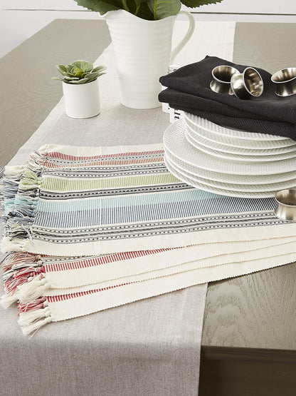 DII Colección de Mesa abigarrada, Juego de manteles Individuales de 3 x 19 Pulgadas, mediterráneo, 6 Piezas