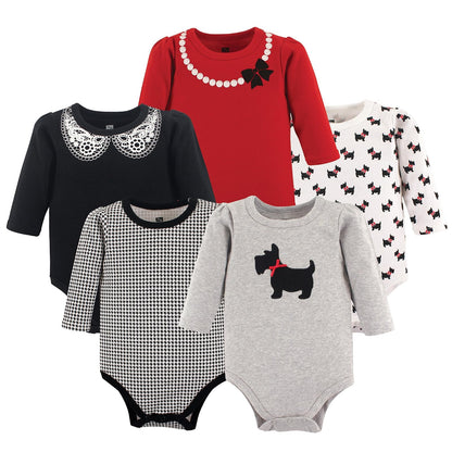 Hudson Baby Body de manga larga para niña, paquete de 5