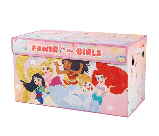 Idea Nuova Disney Princess - Maletero plegable de almacenamiento de juguetes con tapa, 28 pulgadas de ancho x 16 pulgadas de profundidad x 14.5 pulgadas de alto