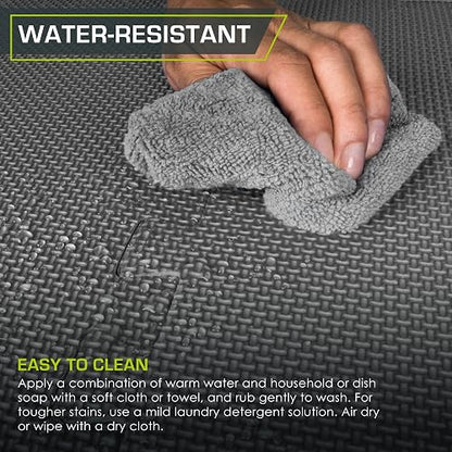 ProsourceFit Weaved Pattern Extra Thick Exercise Puzzle Mat 3/4-inch, EVA Foam Interlocking Tiles for Home Gym Flooring, Cushioned for Weight Lifting Equipment, Anti-Fatigue Floor for Gyms