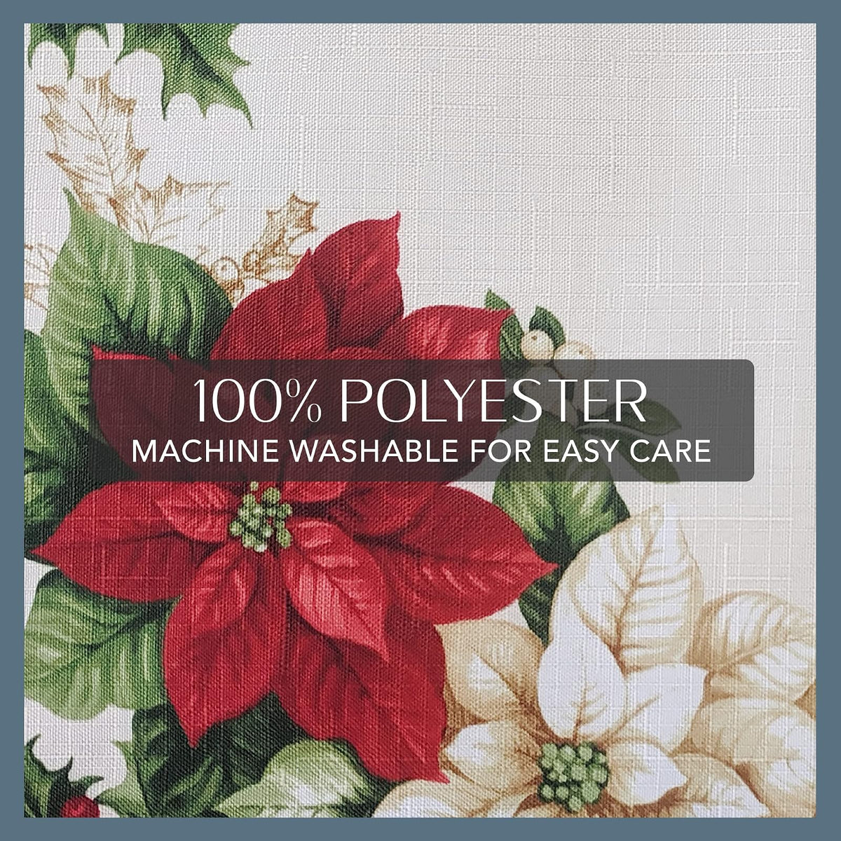 Elrene Home Fashions Cortina de Ducha de Tela de Pascua roja y Blanca de Navidad, 70 x 72 Pulgadas