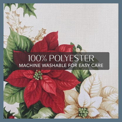 Elrene Home Fashions Cortina de Ducha de Tela de Pascua roja y Blanca de Navidad, 70 x 72 Pulgadas