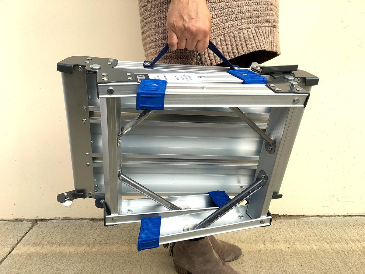 MaxWorks Taburete Plegable de Aluminio con Plataforma, Capacidad 350 Libras, 80773