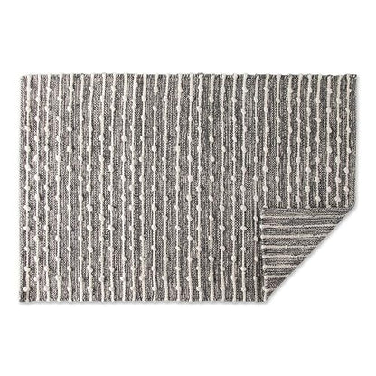 DII Slub Rug Collection - Bucle de algodón Reciclado, 2 x 3 pies, Gris Mineral