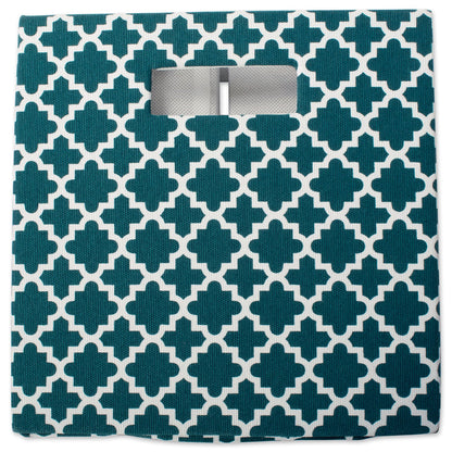 DII Cubo reticulado de poliéster, Lattice Teal, 13" Large Cube, 1, 1