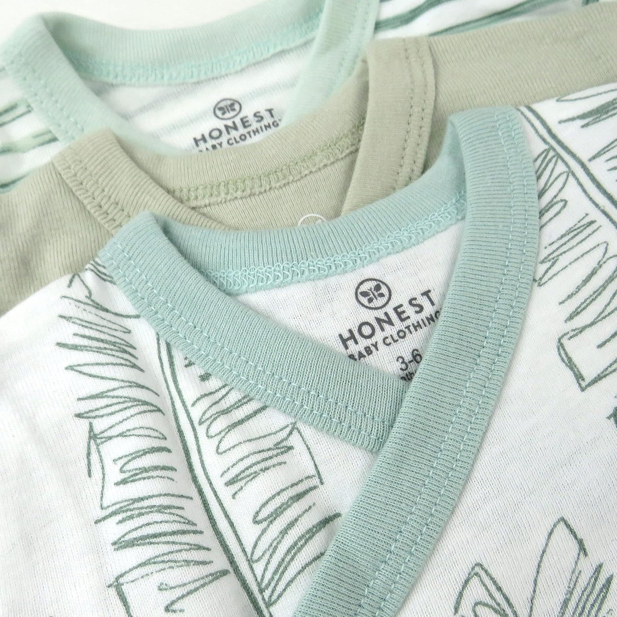 HonestBaby Conjunto de 3 enterizos de Manga Larga de algodón orgánico con Cierre Lateral Conjunto de Playeras para bebs y Nios pequeos para bebés Unisex