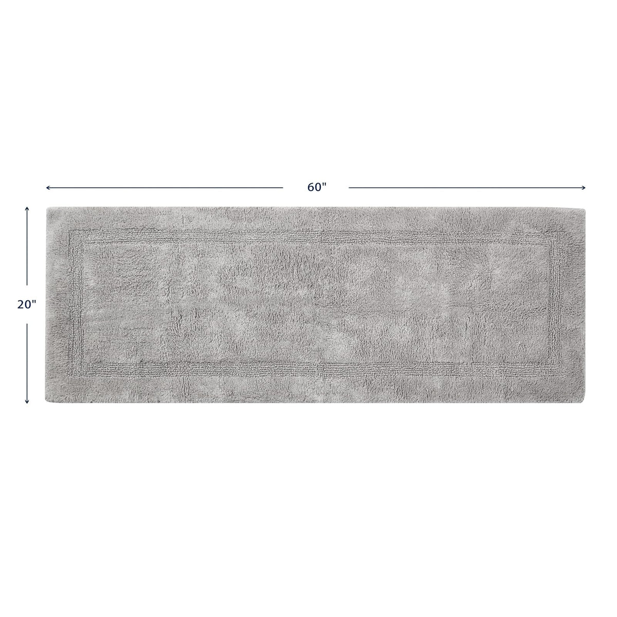 Nautica - Alfombra de baño de algodón Suave y Absorbente con Respaldo Antideslizante, Certificado Oeko-Tex, Color Gris Pastel Peniston, 60 x 22 Pulgadas