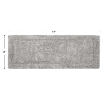 Nautica - Alfombra de baño de algodón Suave y Absorbente con Respaldo Antideslizante, Certificado Oeko-Tex, Color Gris Pastel Peniston, 60 x 22 Pulgadas