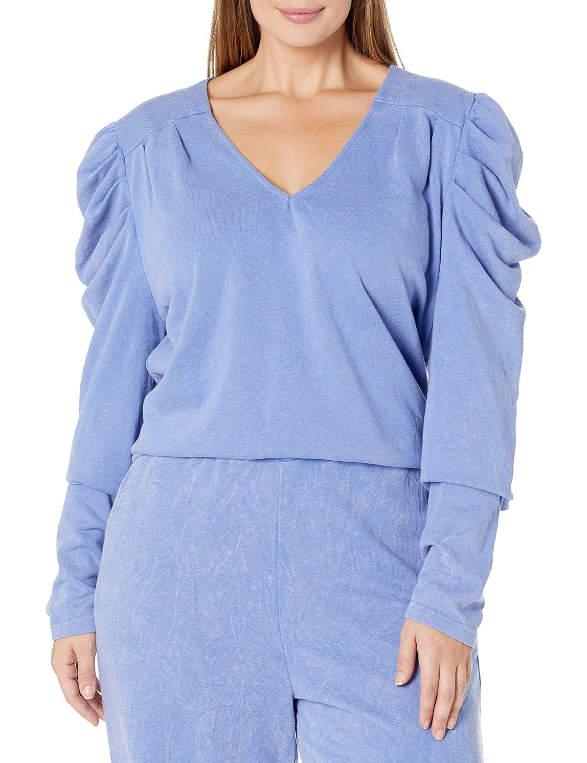 KENDALL + KYLIE Manga abombada y cuello en V - Exclusivo Sweatshirt para womens