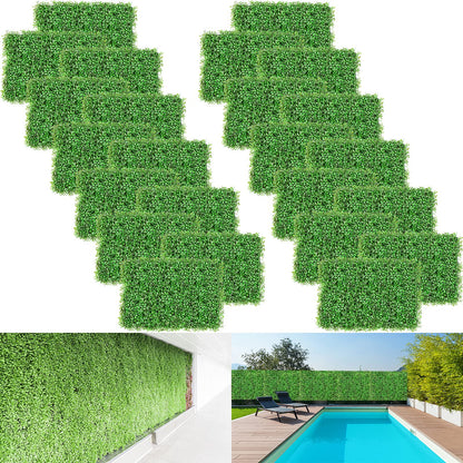 VEVOR - 24 Paneles de boj Artificiales de 24 x 16 Pulgadas para 64 pies Cuadrados, Paneles de Pared de setos de boj, telón de Fondo de césped Artificial para Pared de 1.6 Pulgadas, visualización de