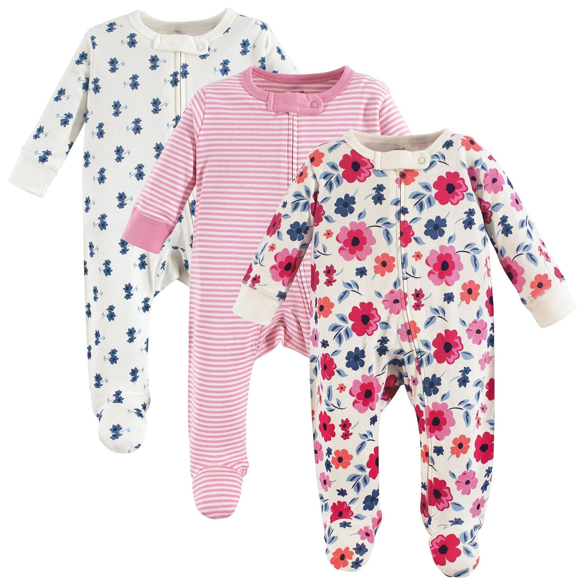 Touched by Nature Paquete de 3 Sleep and Play Orgánico - 6-9 Meses - floral (garden floral)
