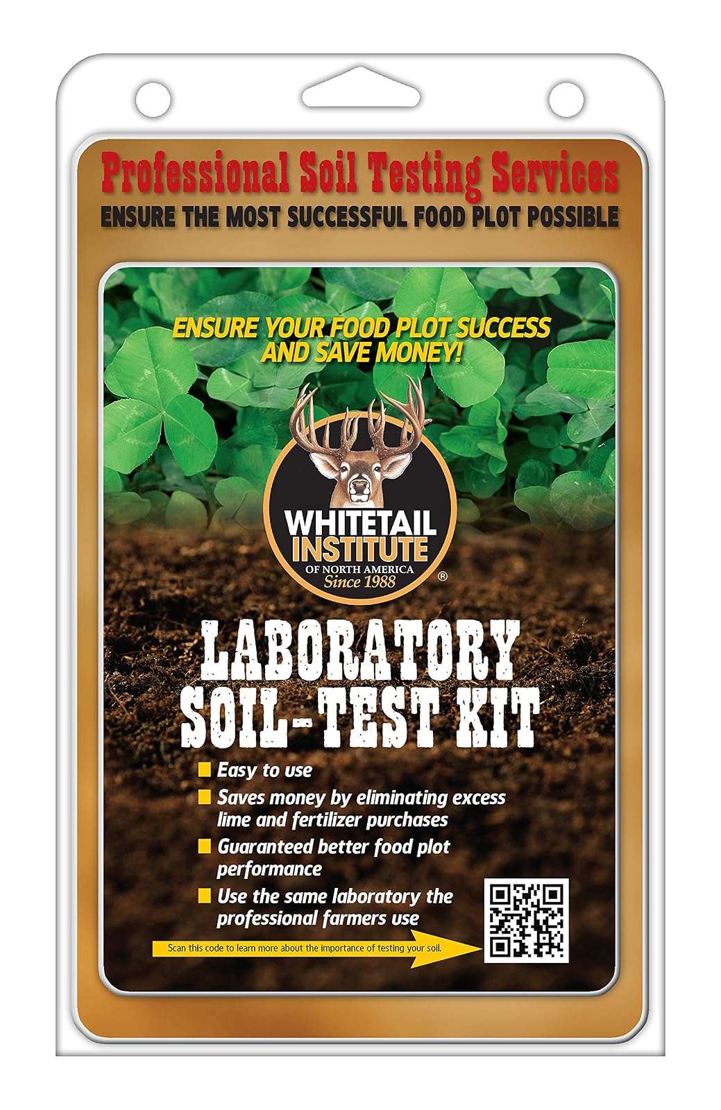 Whitetail Institute Kit de Prueba de Piso de Laboratorio, Garantiza la parcela de Alimentos de Ciervos más exitosa Posible, Consulta Profesional incluida, recibe Resultados en una Semana