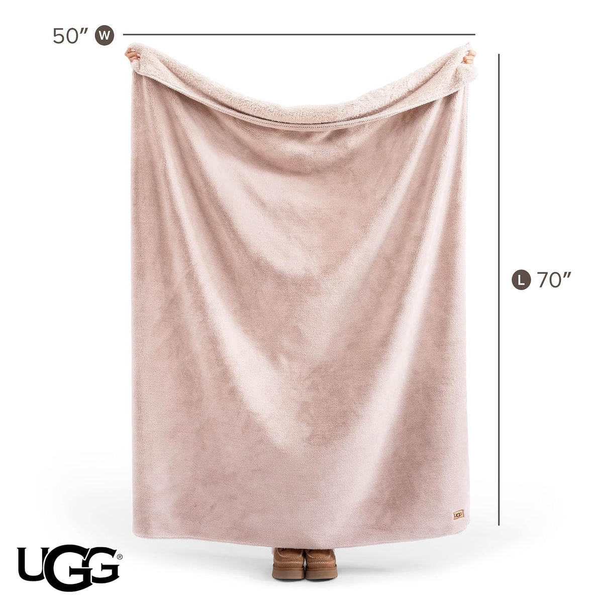 UGG Whitecap - Manta de Felpa de Forro Polar, Ligera, Suave, acogedora para sofá, decoración del hogar de Lujo para Sala de Estar, Lavable a máquina, Mantas de Franela hipoalergénicas, 50 x 70