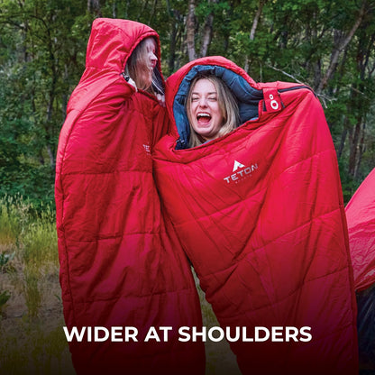 Teton Sports Leef - Saco de Dormir Ligero para mochileros, Camping y Senderismo, Saco de Dormir para Clima frío, Accesorio de Camping con Saco de compresión con cordón