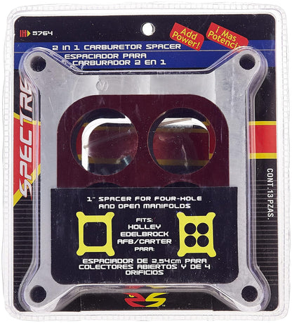 Spectre Performance Espaciador de Carburador Universal 5764, 4 Agujeros