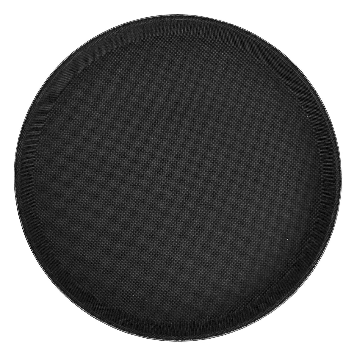 Winco Bandeja Redonda de Fibra de Vidrio Antideslizante - 15.9" - Negro