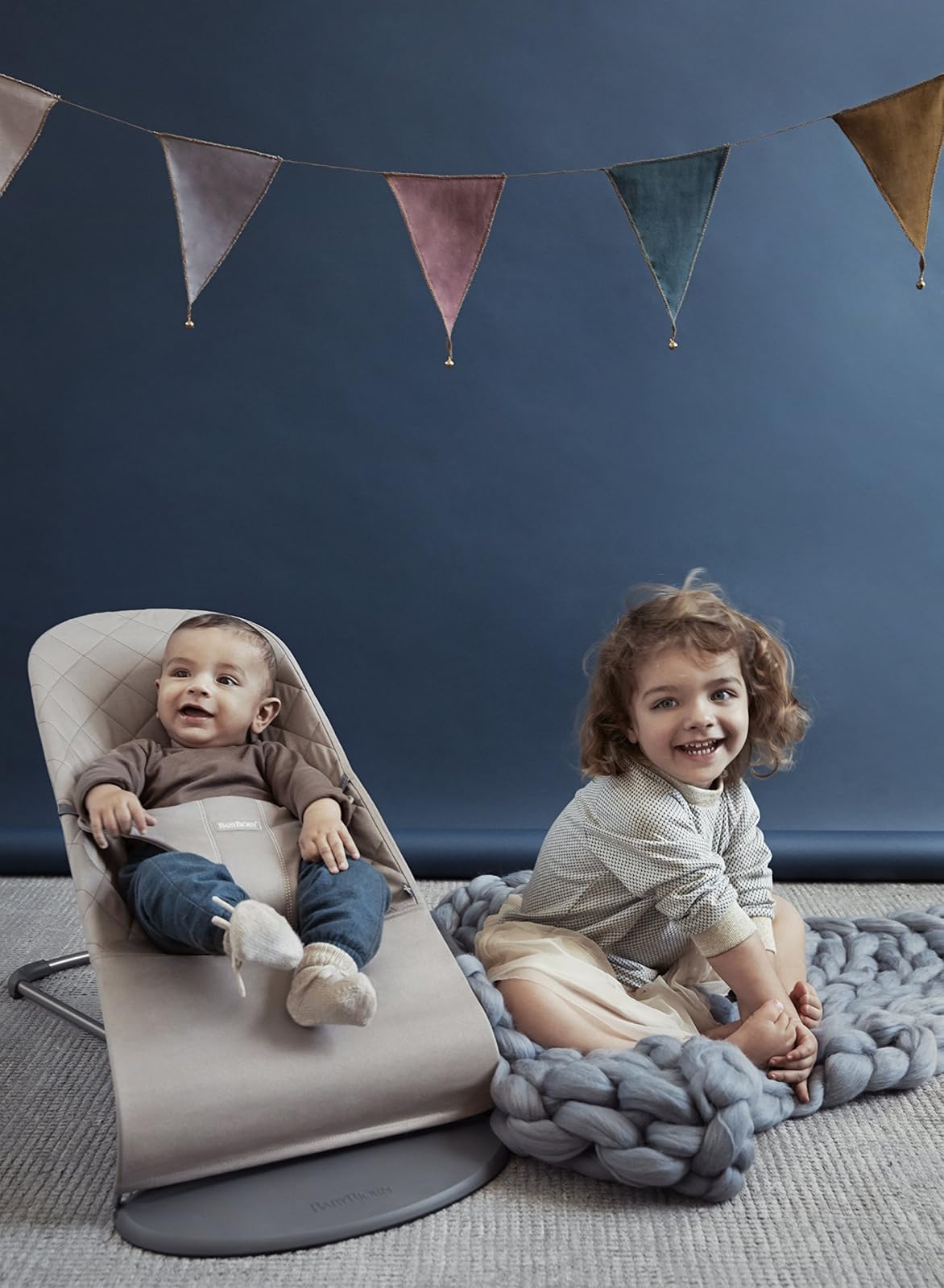 BabyBjörn - Asiento de tela para gorila, gris arena, algodón, gris arena, 1 unidad (paquete de 1)