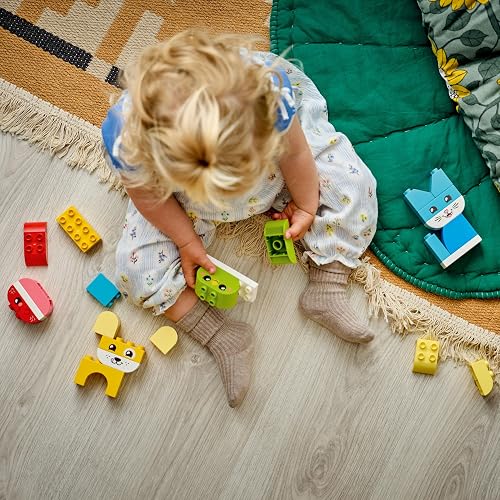 LEGO Duplo Mi Primer Mascotas Simpáticas Creativas “3 en 1” – Juguete de Aprendizaje con 8 Opciones de Construcción de Figuras de Animales para Bebés a Partir de 18 Meses – 10477