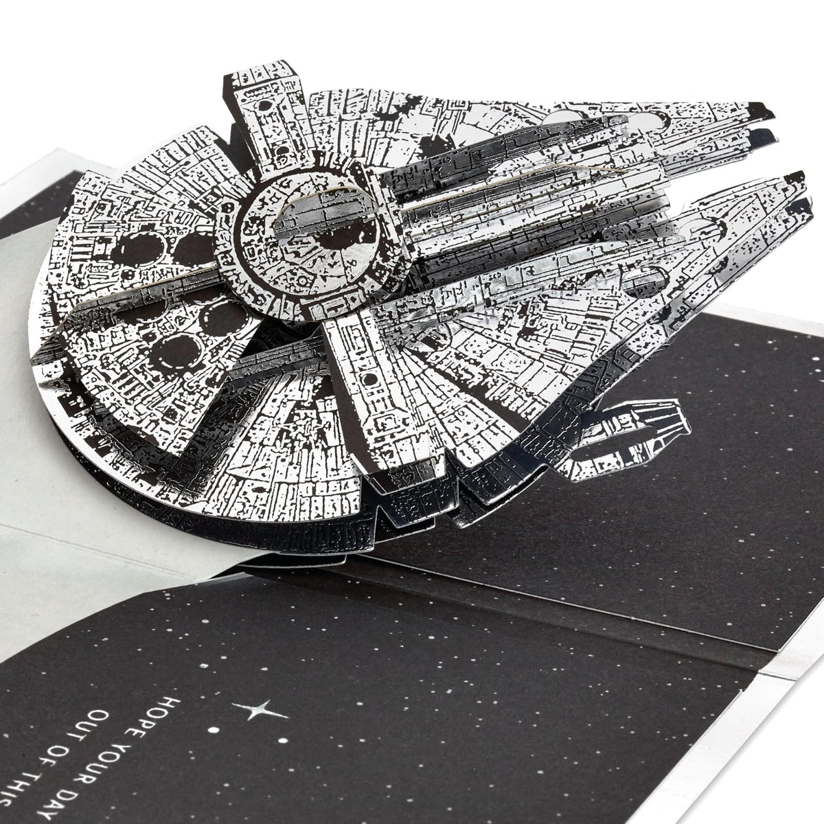 Hallmark Signature Paper Wonder Star Wars - Tarjeta emergente para el día del padre o cumpleaños (Millennium Falcon)